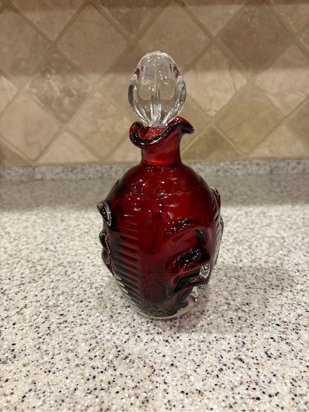 Vintage 1960s Swedish art glass decanter designed by Bo Borgström
